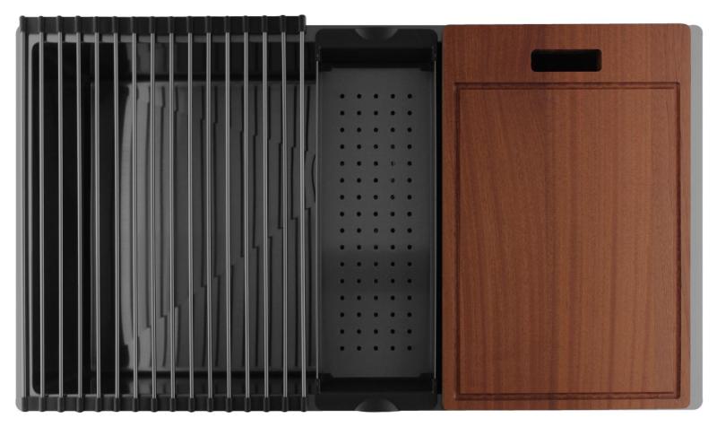 Pure.Sink Luxion Stor spola i gun metal, 74 x 40 cm, underbyggd, infälld och påbyggd PLX7440-61