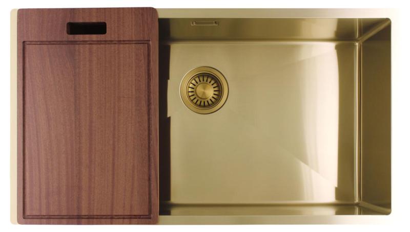 Pure.Sink Luxion Large gold sink 74x40 cm undermount, flush mount, and surface mount PLX7440-60