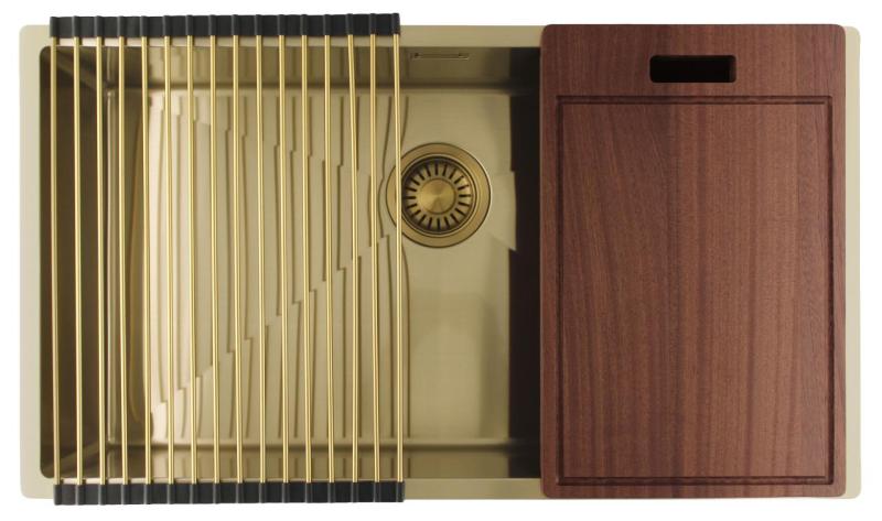 Pure.Sink Luxion Large gold sink 74x40 cm undermount, flush mount, and surface mount PLX7440-60