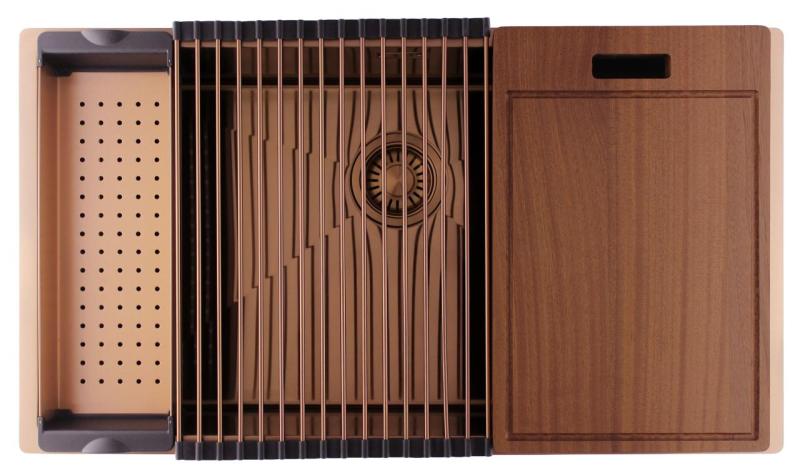 Pure.Sink Luxion Stor kopparspis 74x40 cm underbyggd, infälld och påbyggd PLX7440-62