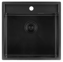 Pure.Sink Luxion PVD Svart diskho 51x50 cm Tapwing med kranhål PLX5150T-63