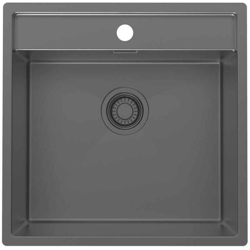Pure.Sink Luxion Gun metal diskho 51x50 cm Tapwing med kranhål PLX5150T-61