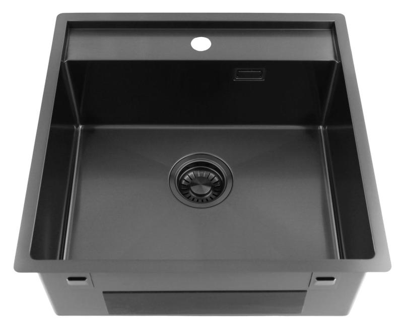 Pure.Sink Luxion Gun metal diskho 51x50 cm Tapwing med kranhål PLX5150T-61