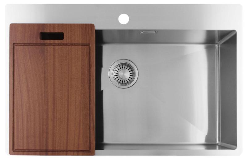 Pure.Sink Luxion Stor rostfri diskho 78x50 cm Tapwing med kranhål PLX7850T-02