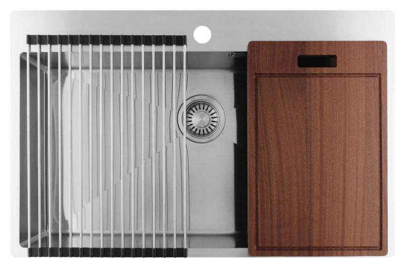 Pure.Sink Luxion Stor rostfri diskho 78x50 cm Tapwing med kranhål PLX7850T-02