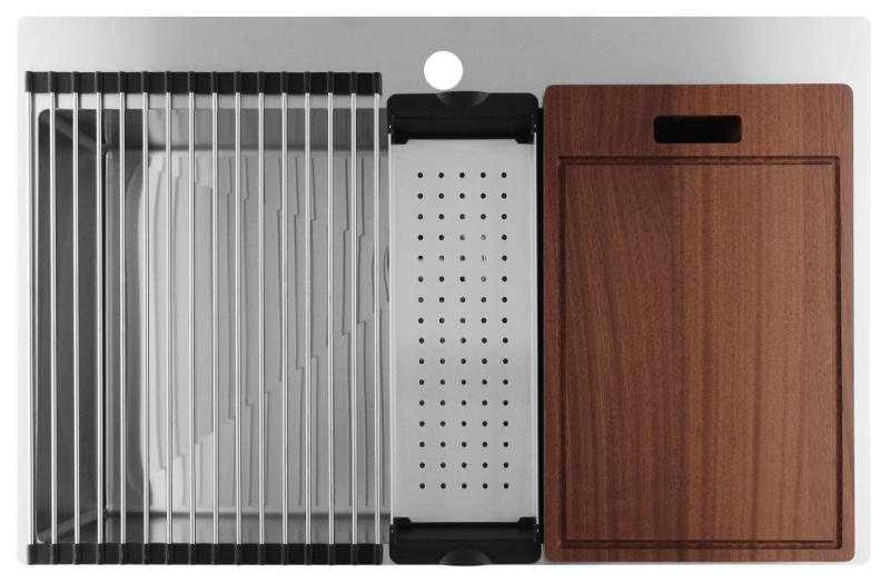 Pure.Sink Luxion Stor rostfri diskho 78x50 cm Tapwing med kranhål PLX7850T-02