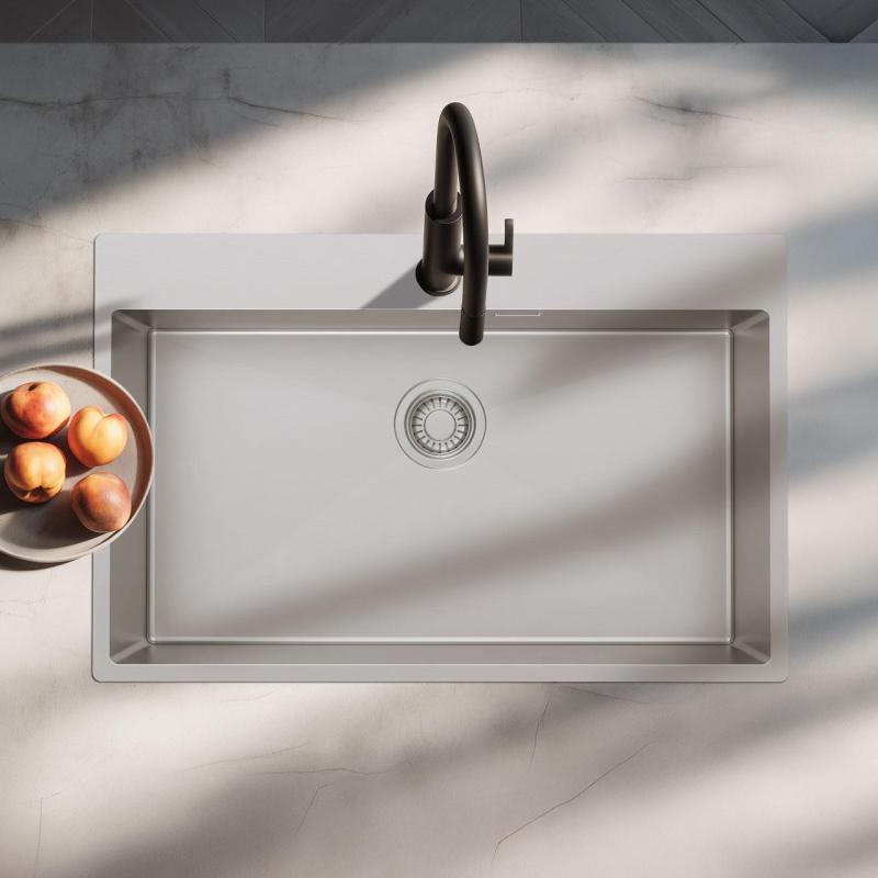 Pure.Sink Luxion Stor rostfri diskho 78x50 cm Tapwing med kranhål PLX7850T-02