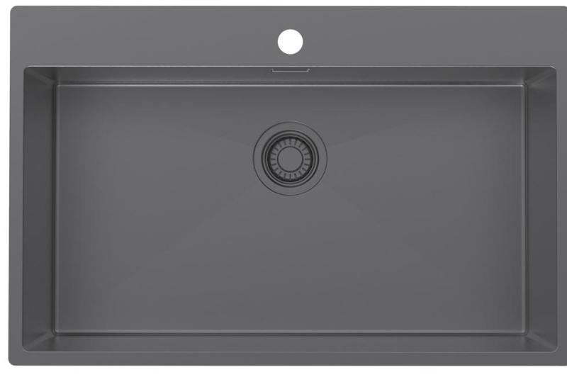 Pure.Sink Luxion Stor Gun metal diskbänk 78x50 cm Tapwing med kranhål PLX7850T-61