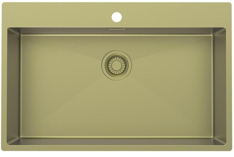 Pure.Sink Luxion Stor gulddiskho 78x50 cm Tapwing med kranhål PLX7850T-60