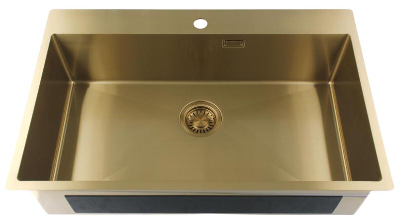 Pure.Sink Luxion Stor gulddiskho 78x50 cm Tapwing med kranhål PLX7850T-60