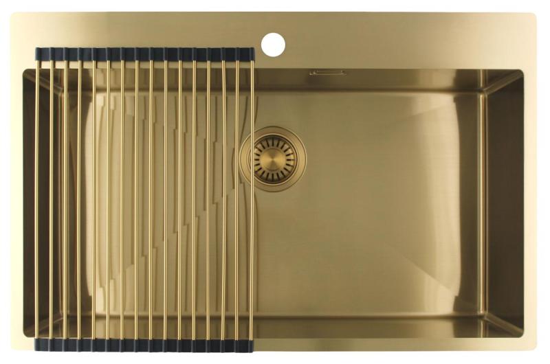 Pure.Sink Luxion Stor gulddiskho 78x50 cm Tapwing med kranhål PLX7850T-60