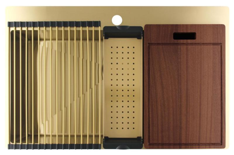 Pure.Sink Luxion Stor gulddiskho 78x50 cm Tapwing med kranhål PLX7850T-60