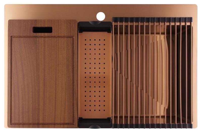 Pure.Sink Luxion Stor kopparspis 78x50 cm Tapwing med kranhål PLX7850T-62