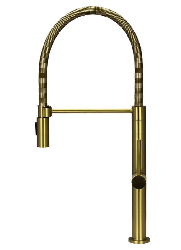 Pure.Sink Luxion Guldfärgad köksblandare Profi med flexibel pip och 2 strålformer PLXFLEX-60