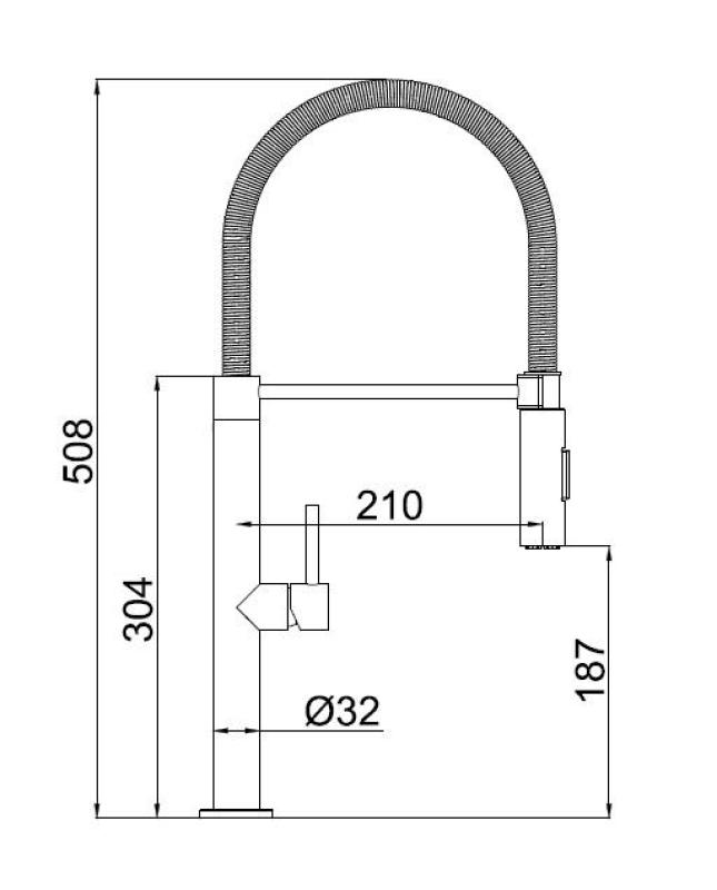 Pure.Sink Luxion Guldfärgad köksblandare Profi med flexibel pip och 2 strålformer PLXFLEX-60