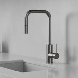 Pure.Sink Luxion Gun metal kökskran square med utdragbart utlopp PLXSQUA-61