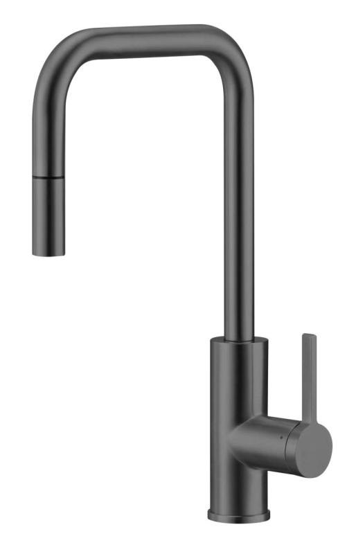 Pure.Sink Luxion Gun metal kökskran square med utdragbart utlopp PLXSQUA-61