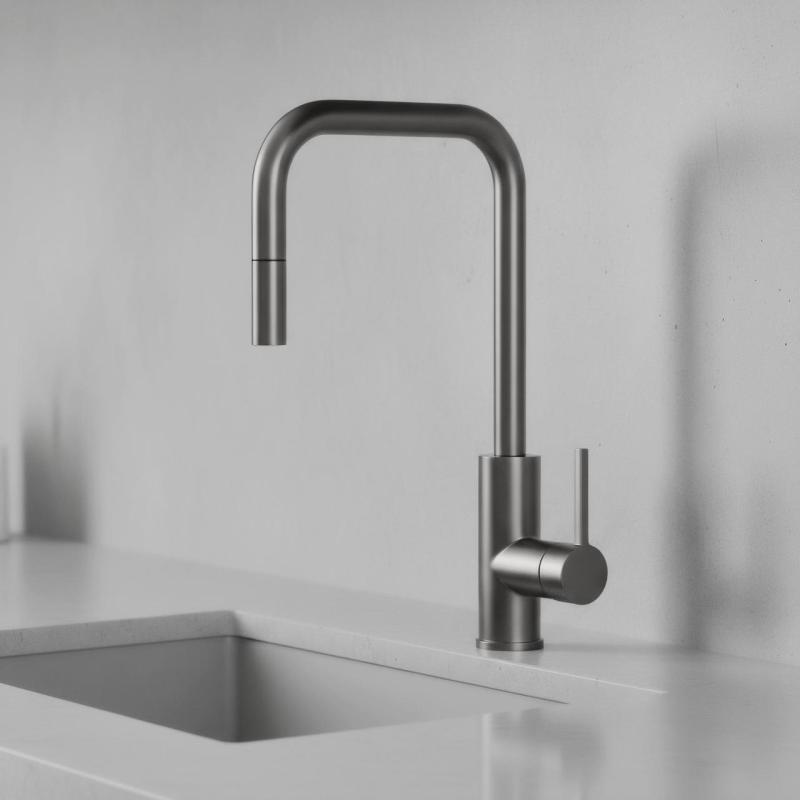 Pure.Sink Luxion Gun metal kökskran square med utdragbart utlopp PLXSQUA-61