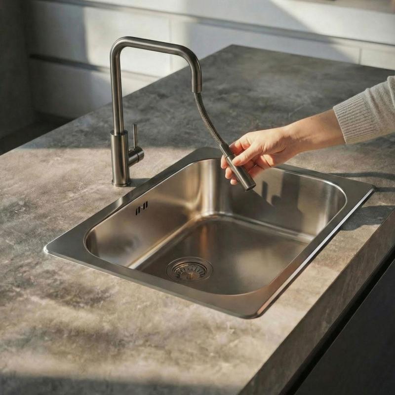 Pure.Sink Luxion Gun metal kökskran square med utdragbart utlopp PLXSQUA-61