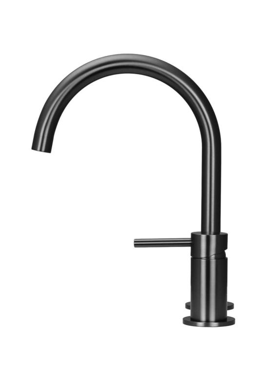 Pure.Sink Luxion 2-håls Gun metal köksblandare med rund pip PLX2HR-61
