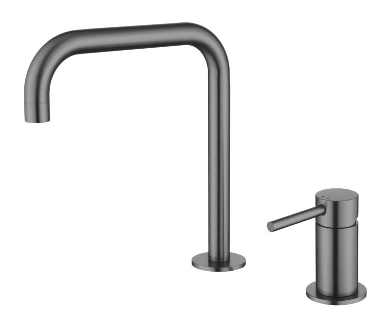 Pure.Sink Luxion 2-håls Gun metal köksblandare med U-utlopp PLX2HU-61