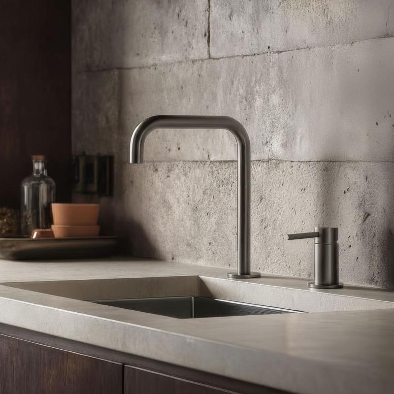 Pure.Sink Luxion 2-håls Gun metal köksblandare med U-utlopp PLX2HU-61