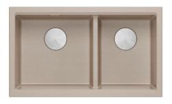 Quadri Newport II Dubbel Beige Granit Undermonterad Diskho 702 x 390 mm med Rostfritt Stål plug 1208971757