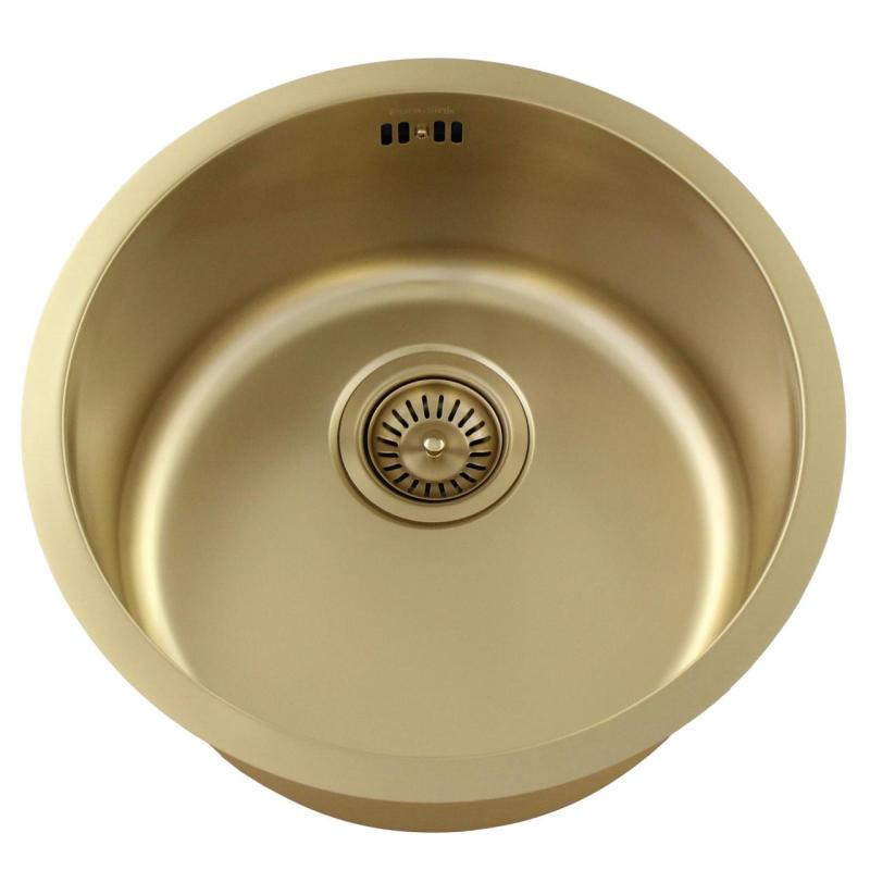 Pure.Sink Rondo Gyllene Rund Diskbänk för planmontering, undermontering och toppmontering 38 cm PRN38-60