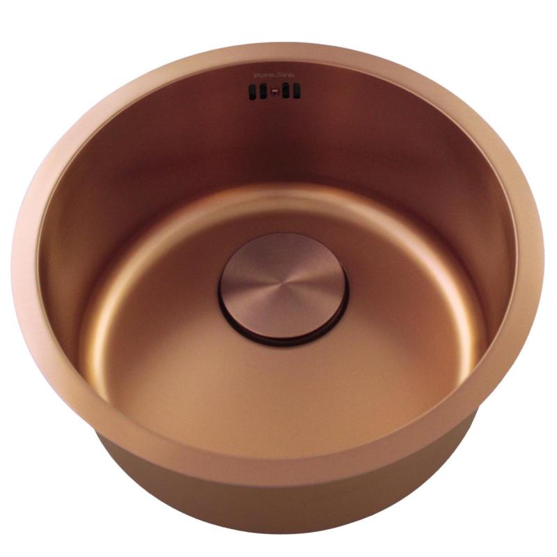 Pure.Sink Rondo Koppar Rund Diskho för planmontering, undermontering och övermontering 38 cm PRN38-62