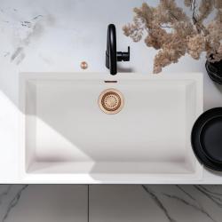 Ausmann Fiber vit stor diskho 70x40cm undermontering, påbyggnad och plan inbyggnad med automatisk kopparplugg 1208971906