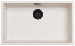 Ausmann Fiber sand vit stor diskbänk 70x40cm underbyggnad, överbyggnad och plan inbyggnad med automatisk svart plugg 1208971936