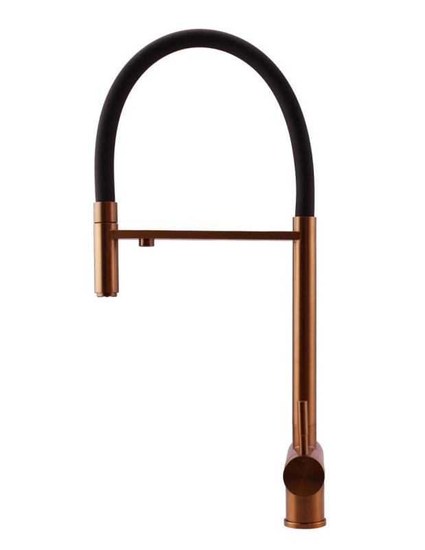 Pure.Sink Elite Steel Flex 3-vägs PVD koppar kökskran med flexibel utlopp och Filtrerat Vatten PS8110-62