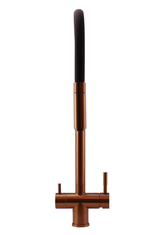 Pure.Sink Elite Steel Flex 3-vägs PVD koppar kökskran med flexibel utlopp och Filtrerat Vatten PS8110-62