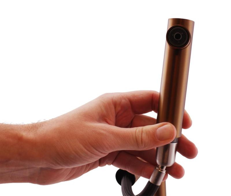 Pure.Sink Elite Steel Clear-S PVD Koppar 3-vägs Kökskran med Utdragbar Pip och Filtrerat Vatten PS8120-62