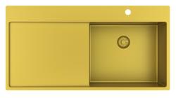 Pure.Sink Exclusivo Guldfärgad diskho med avrinningsyta 100x52 cm Kranvinge höger PEX47100RT-60