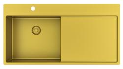 Pure.Sink Exclusivo Guldfärgat diskho med avrinningsdel 100x52 cm Kranvingen vänster PEX47100LT-60