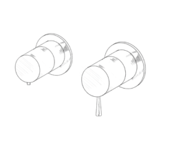 MURO TUA Inbyggd duschtermostatblandare med 2 utgångar, krom M1.B32T.R.CR