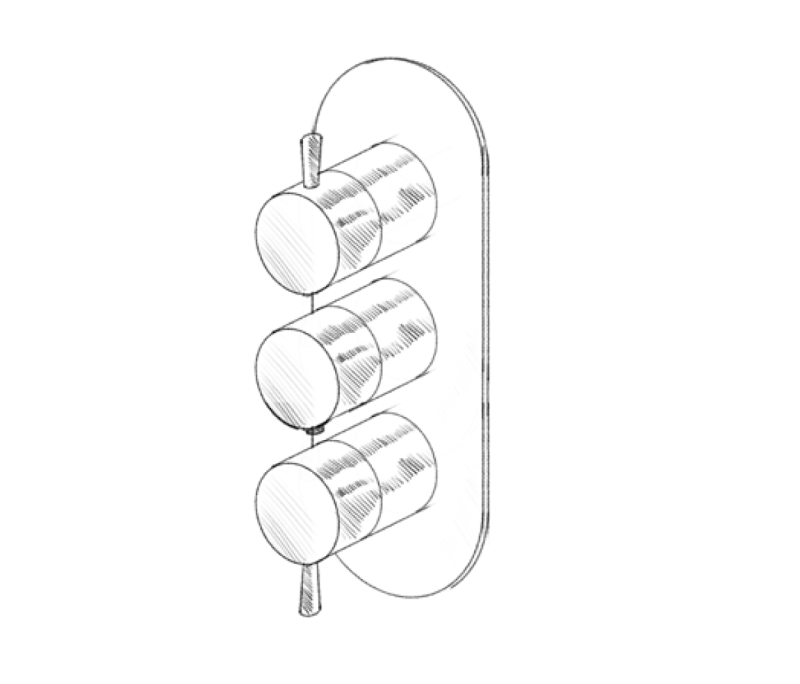 MURO TUA Väggmonterad blandare med 2 stängningskranar, krom M1.B34.S.CR