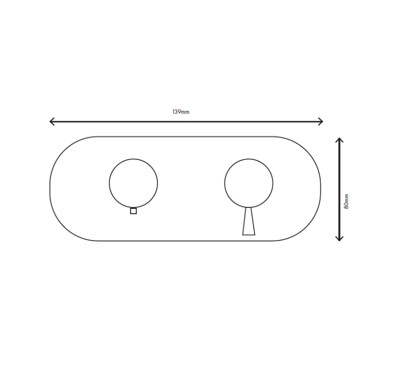 MURO TUA Inbyggd duschtermostatblandare med 2 utgångar, krom M1.B32T.S.CR