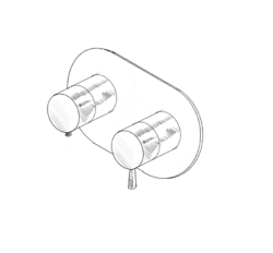 MURO TUA Inbyggd duschtermostatblandare med 3 utgångar, krom M1.B33T.S.CR