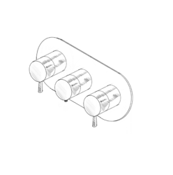 MURO TUA Inbyggd duschtemperaturregulator med 2 avstängningsventiler, krom M1.B34T.S.CR