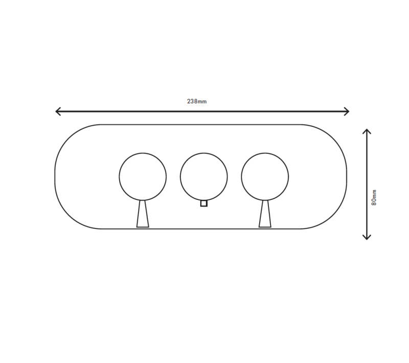 MURO TUA Inbyggd duschtemperaturregulator med 2 avstängningsventiler, krom M1.B34T.S.CR