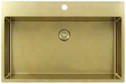 Pure.Sink Exclusivo Guldfärgat stort handfat 75 x 40 cm med kranarm och kranhål BB7540T-60