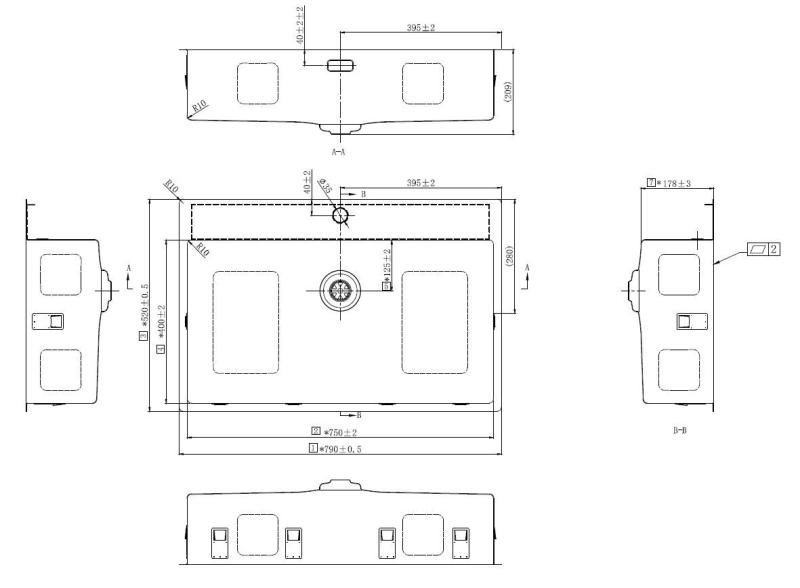 Pure.Sink Exclusivo Stort kopparhandfat 75 x 40 cm med kranvinge och kranhål BB7540T-62