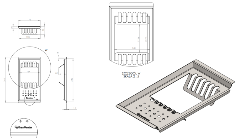 Massimo Accessoire Plate Tray Svart Matt 366x176x63mm