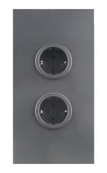 Indux Corner Energisäule mit 2 Steckdosen Randearde Gun metal 1208972281