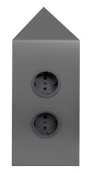 Indux Corner Energisäule mit 2 Steckdosen Randearde Ecke Gun Metal 1208972286