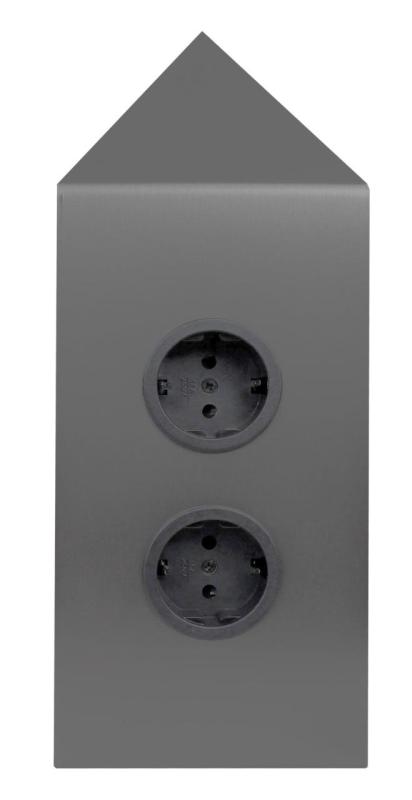 Indux Corner Energisäule mit 2 Steckdosen Randearde Ecke Gun Metal 1208972286