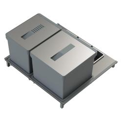 Indux Sort Avfallssystem 2-faldigt Handbetjening för utdragslådor 1208972319