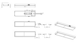 Indux Nivo Köksmonterad LED-set 3x3 W med centralbrytare Aluminiumlook 1208972334